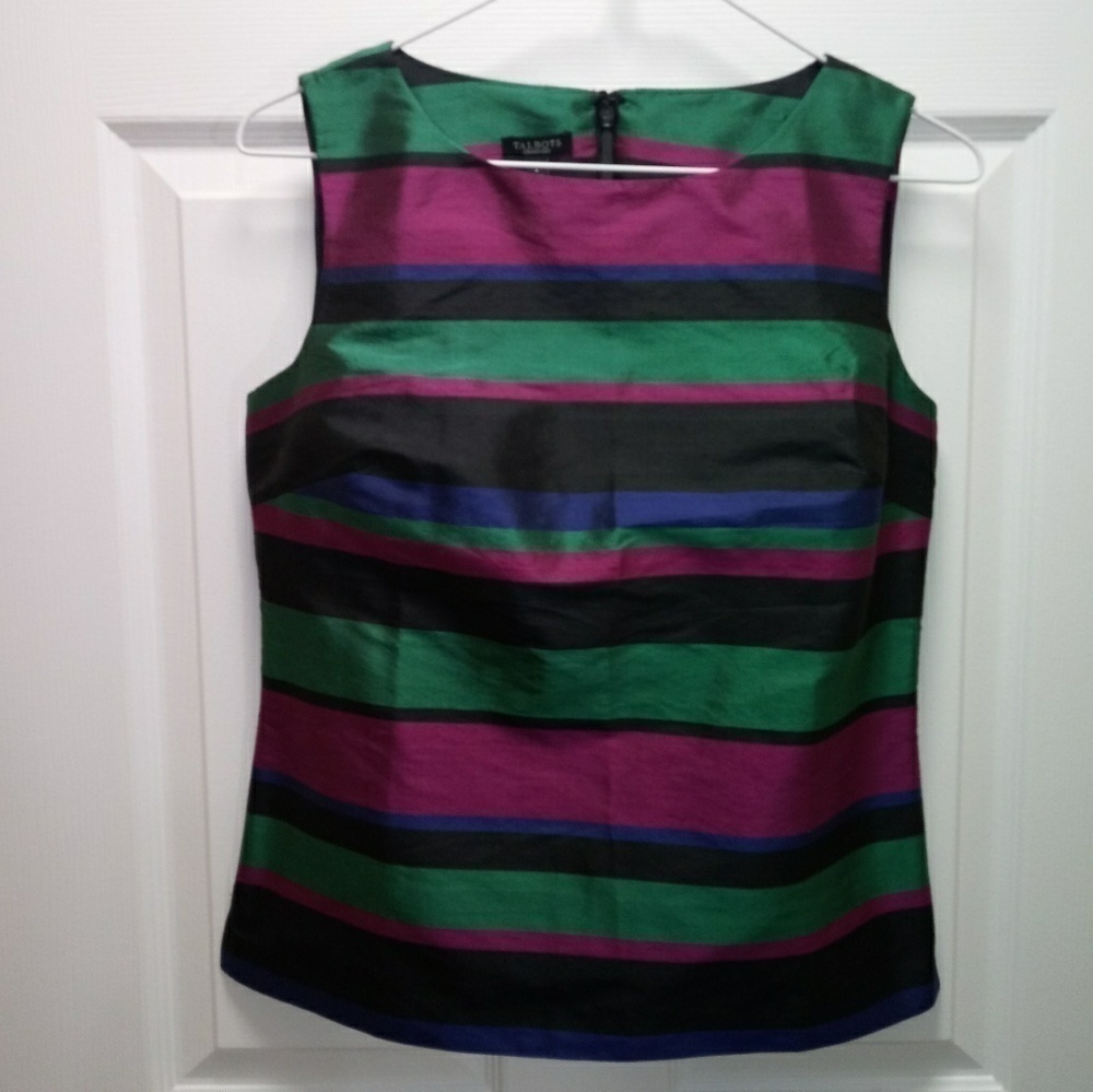 Talbots Silk‎ Sleeveless Striped Top